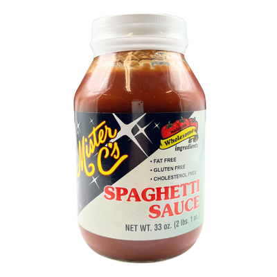 Mister C's Spaghetti Sauce | Single, 33 oz. Jar | Made With Wholesome Ingredients | Originated In Sicily | Sicilian Pasta Sauce | Fat, Gluten, & Cholesterol Free | Semi-Sweet Flavor | Suitable For Many Recipes