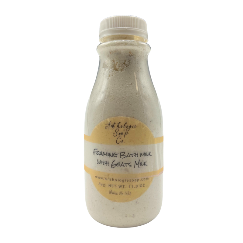 Foaming Bath Milk | Made With Goats Milk | Warm Milk & Honey Scent | 12 oz. | Relax & Refresh | Made With All Natural Ingredients | Nebraska Soap