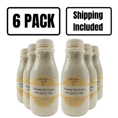 All Natural Foaming Bath Milk | Made With Goat Milk | Calming Milk & Honey Scent | 12 oz. | All Natural, Wholesome Ingredients | Improves Overall Skin Health | 6 Pack | Shipping Included