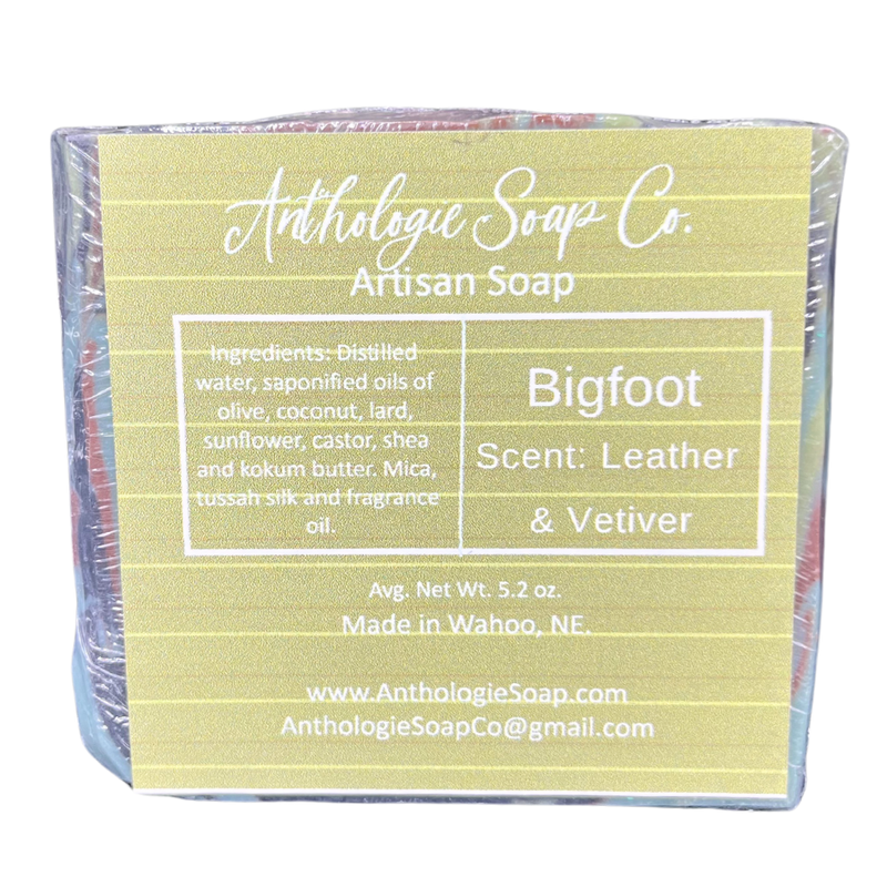 Hand Crafted Artisan Bar Soap | 5.3 oz. Bar | Rich Leather & Vetiver Aroma | Walk On The Wild Side | 3 Pack | Shipping Included