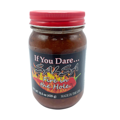 Hot Salsa | Fire In The Hole | 15.5 oz. Jar | 6 Pack | Nebraska Salsa | Made with Simple Ingredients | Made With A Dozen Different Peppers | Packed With Spice | Shipping Included
