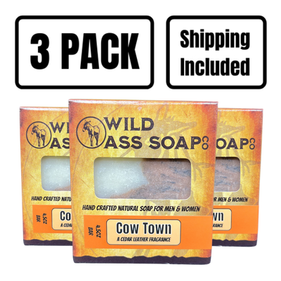 Artisan Tallow Soap | Cow Town Scent | 3 Pack | All Natural Dry Skin Soap | Soap for the Working Man | 4.5 oz. Bar | Shipping Included
