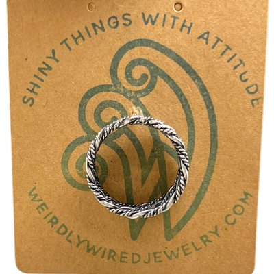 Three Wrapped Sterling Twisted Ring | Size 9.5 | Simple, Elegant Ring | Goes With Any Outfit Or Occasion | Nebraska-Made Jewelry | Comfortable Fit | Polishing Pad Included