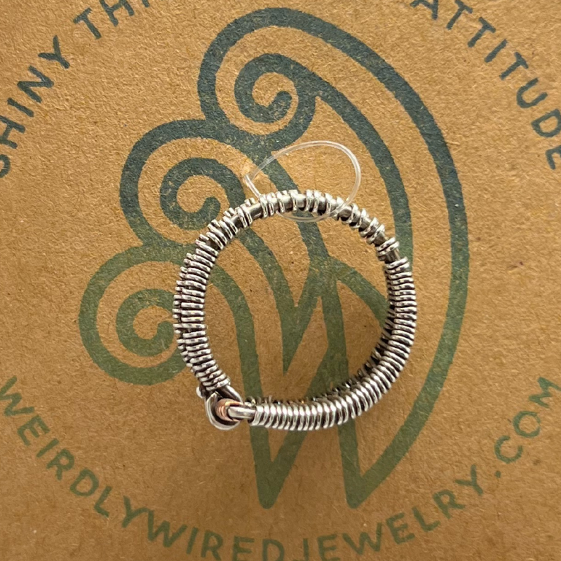 Wire Wrapped Sterling Silver Ring | Size 7 | Order Your Size | Elegant Copper Accent | Perfect For Any Outfit Or Night Out | Simple, Casual Ring For Women