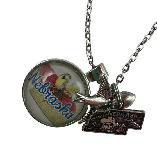 Nebraska Necklace Meadowlark Red