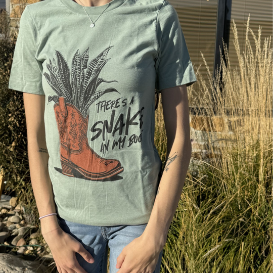 There's a Snake in My Boot Tshirt Model