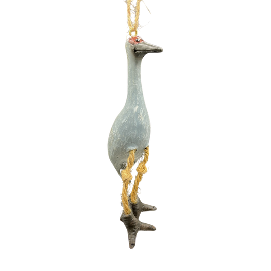 Sandhill Crane Ornament | Perfect Gift For Bird Lovers | Lightweight | Adds A Touch Of Wildlife To Your Christmas Tree, Wreath, Or Living Space | Hand Sculpted In Nebraska | Made With Durable Resin | Holiday Ornament | Midwest Bird Lovers