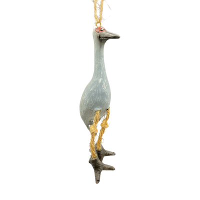 Sandhill Crane Ornament | Perfect Gift For Bird Lovers | Lightweight | Adds A Touch Of Wildlife To Your Christmas Tree, Wreath, Or Living Space | Hand Sculpted In Nebraska | Made With Durable Resin | Holiday Ornament | Midwest Bird Lovers