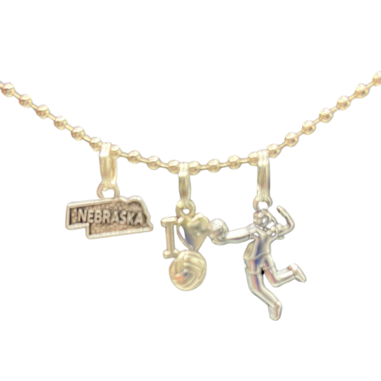 Nebraska Charm Necklace Volleyball