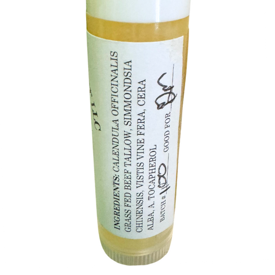 Natural Lip Balm | No Scent | Healing Calendula Chapstick  | For Soft Smooth Lips | Hydrating Beef Tallow Ingredients | Healing for Super Dry Lips | 5.5 Grams