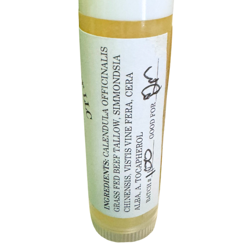 Natural Lip Balm | No Scent | Healing Calendula Chapstick  | For Soft Smooth Lips | Hydrating Beef Tallow Ingredients | Healing for Super Dry Lips | 5.5 Grams