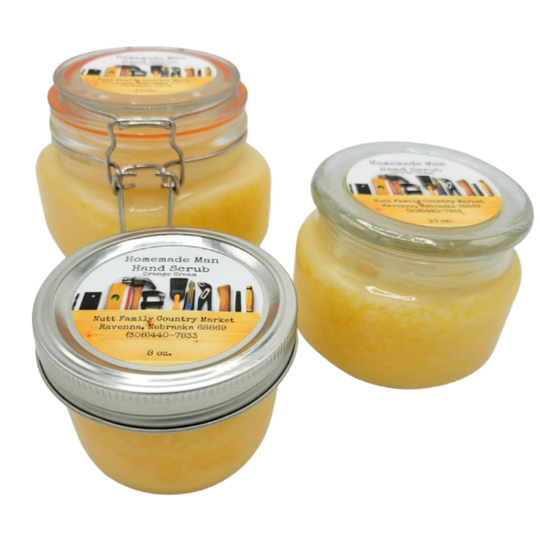 Orange Cream Hand Scrub | Organic Hand Scrub | All Natural | Citrus Scent | Cleansing | Made in Ravenna, NE | Nutt Family