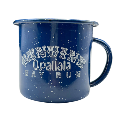Shaving Mug | Made From Durable Metal | For Fresh Clean Shaves | Pairs Great With Shaving Soap | Dark Blue Speck Mug | Made To Last A Lifetime | Shave Dish With Handle