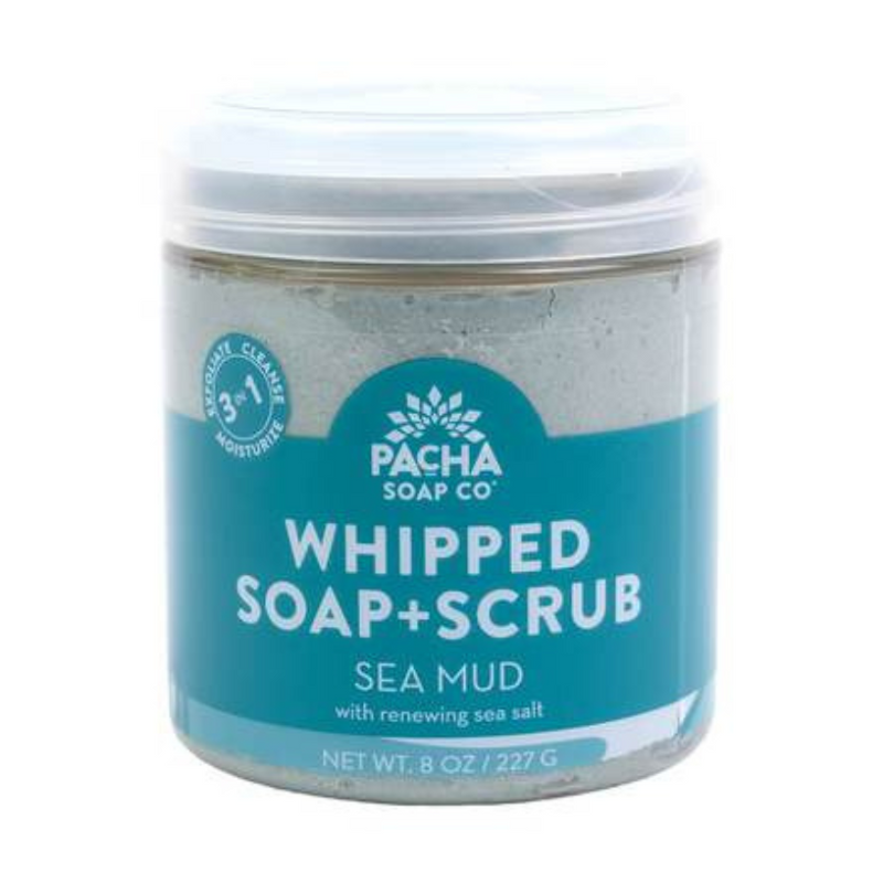Sea Mud Whipped Soap + Scrub | 8 oz. | Vegan | Gluten Free | Nebraska Soap | Crafted With Exfoliating Pumice, Cleansing Oils, and Skin-Softening Magnesium | Daily Three-In-One Body Wash | Gently Cleanses, Exfoliates, and Moisturizes The Skin At Once