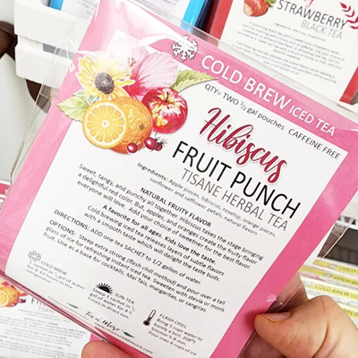 Cold Brew Iced Tea | Hibiscus Fruit Punch | Tisane Herbal Tea | Tastes Like Fruit Punch | Healthy Alternative | Caffeine Free | Sugar Free | 2 Half Gallon Pouches