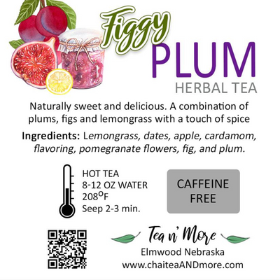 Label Figgy Plum Herbal Tea by Tea N More