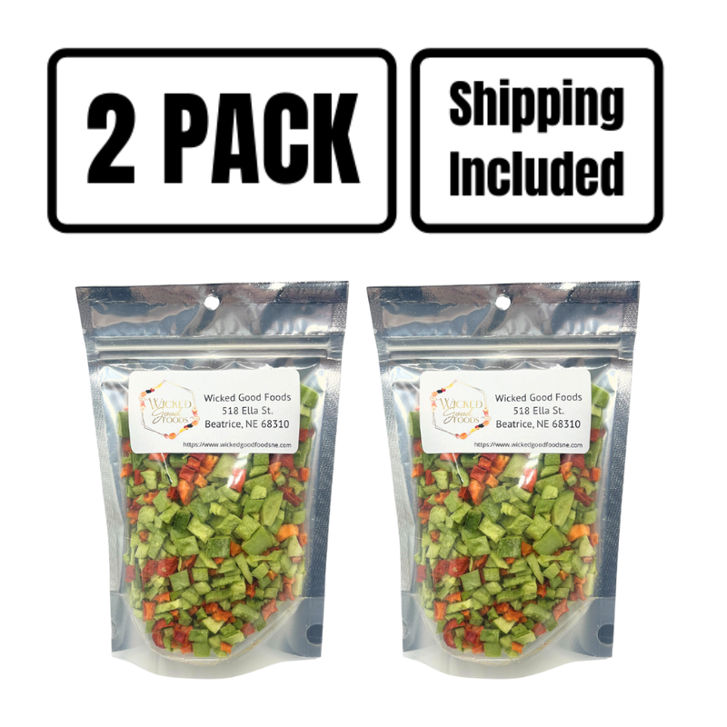 Freeze Dried Veggies | Bell Pepper Medley | Multi-Colored | 1.5 oz. Bag | Perfect Casserole, Soup, Or Salad Additive | 2 Pack | Shipping Included