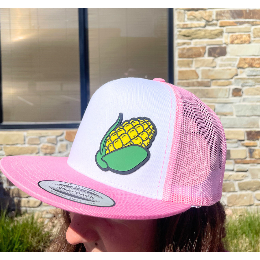 Ball Cap | Trucker Hat With Corn Design | Multiple Colors | Mesh & Breathable Material | Unisex Hat | Adjustable | Nebraska Hat