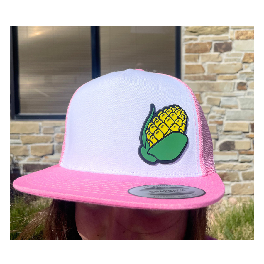 Ball Cap | Trucker Hat With Corn Design | Multiple Colors | Mesh & Breathable Material | Unisex Hat | Adjustable | Nebraska Hat