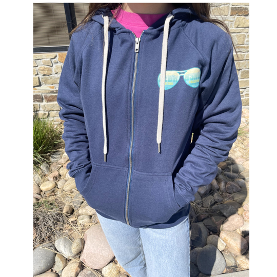 Nebraska Zip-Up Hoodie | Aviator Reflection Collection | Indigo | Multiple Sizes | Comfort & Style | Lightweight | Unisex Nebraska Hoodie