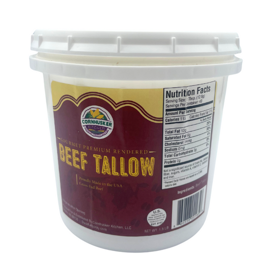 Rendered Beef Tallow | 1.5 lb | Non-GMO | Cornhusker Kitchen