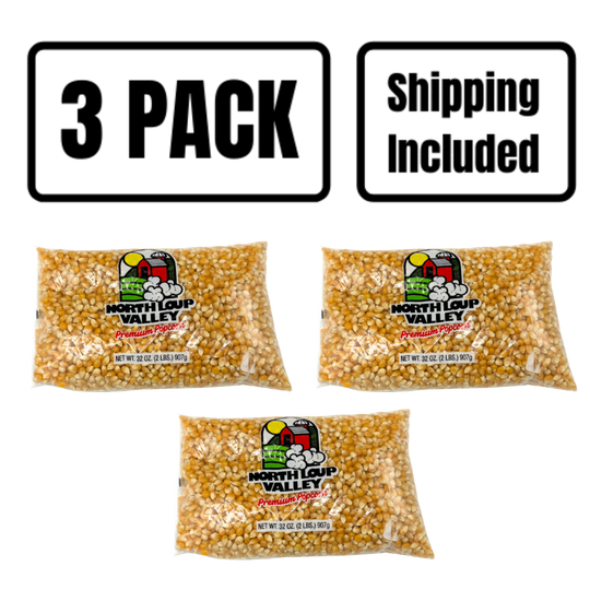 All Natural Yellow Un-Popped Popcorn | Non GMO & Gluten Free Snack | Perfect Movie Night Snack | Popcorn County USA | 2 lb bag | 3 Pack | Shipping Included