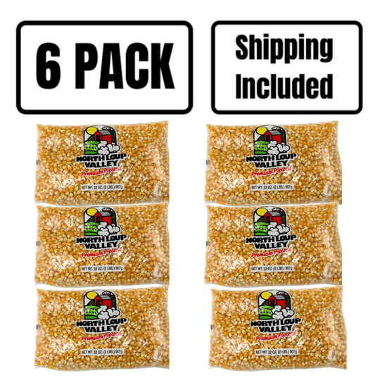 All Natural Yellow Un-Popped Popcorn | Non GMO & Gluten Free Snack | Perfect Movie Night Snack | Popcorn County USA | 2 lb bag | 6 Pack | Shipping Included