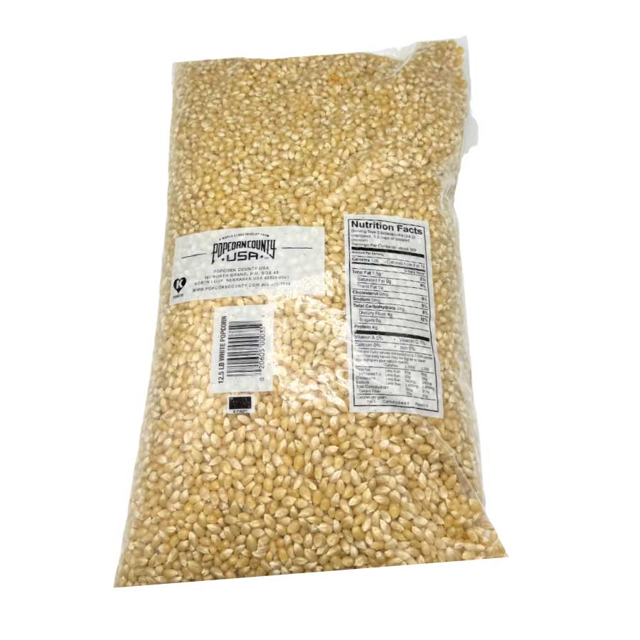 White Un-Popped Popcorn Kernels | 12.5 lb | Non-GMO | Popcorn County USA | North Loup Valley