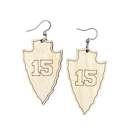 Kansas City #15 Earrings | Chiefs Earrings | Custom-Made | Cute & Stylish Game Day Accessory For Women | Hypo Allergenic | Made In The USA | Durable