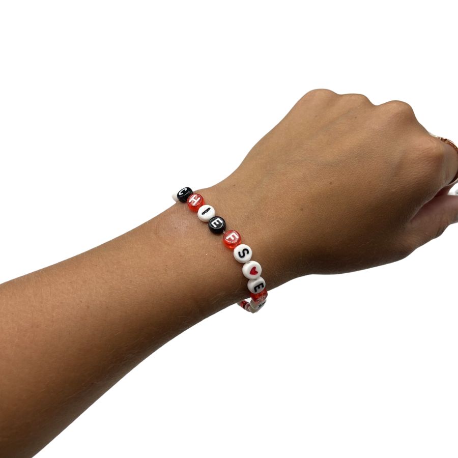 Chiefs Era Bracelet | Fun & Stylish Way To Show Off Your Team Pride. | One Size Fits Most | Colors & Beads Vary | Elastic Fit | Game Day Accessory