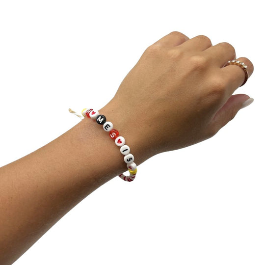 Homes 15 Bracelet | One Size Fits Most | Fun & Cute Way To Show Off Your Team Pride | Red & Gold | Handcrafted In Nebraska | Great Gift Idea