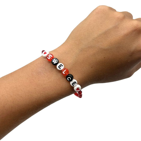 Swelce Bracelet | Support Your Favorite Duo In Style | Perfect For Chiefs Fans | Cute & Simple Kansas Bracelet | Red, Gold, & Black | Colors May Vary