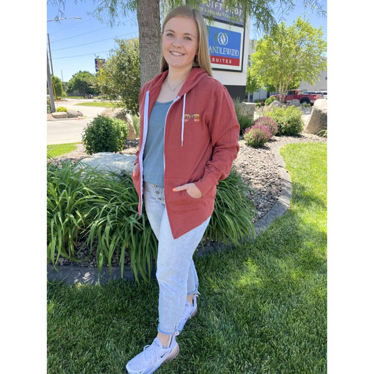 Nebraska Zip-Up Hoodie | Aviator Reflection Collection | Rust | Multiple Sizes | Comfort & Style | Lightweight | Unisex Nebraska Hoodie