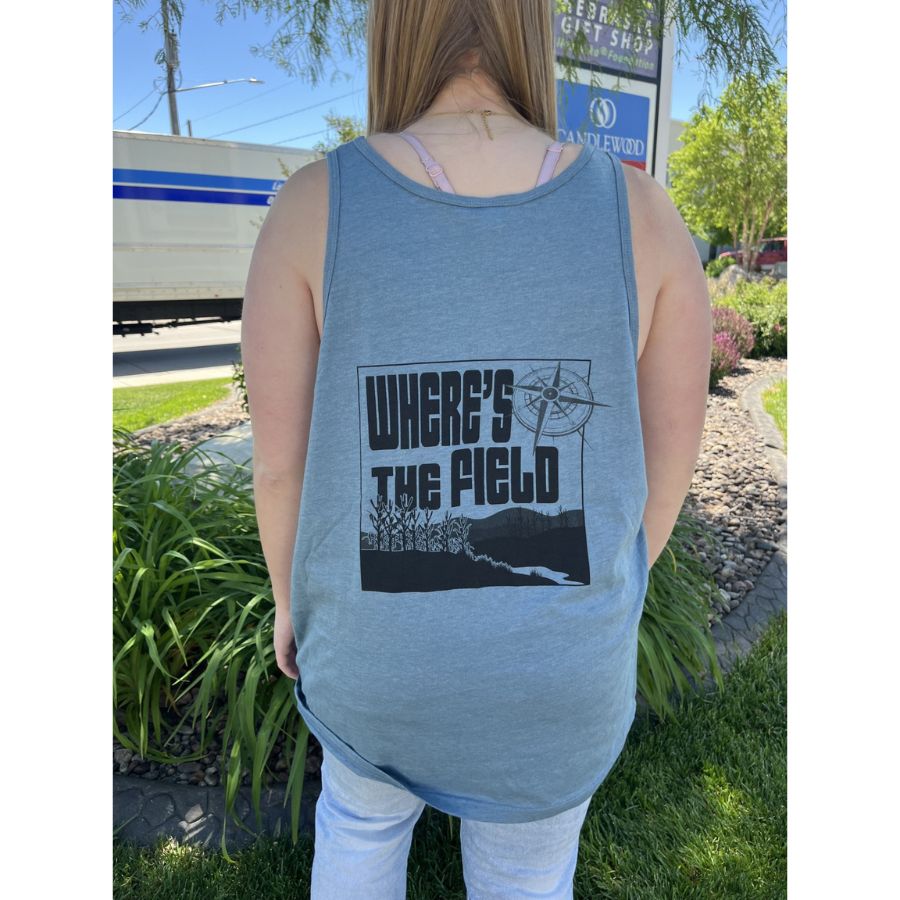 Nebraska Tank Top | Loose, Comfy Fit | Where's The Field | Blue Gray | Perfect Summer Tank Top | Soft Blend