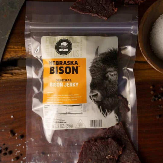 Bison Jerky | Original Flavor | 3 oz. | Rich, Smokey Flavor | Tender & Flavorful Bison Meat | Great Source Of Protein | Perfect For On The Go | Makes Great Stocking Stuffers & Gifts