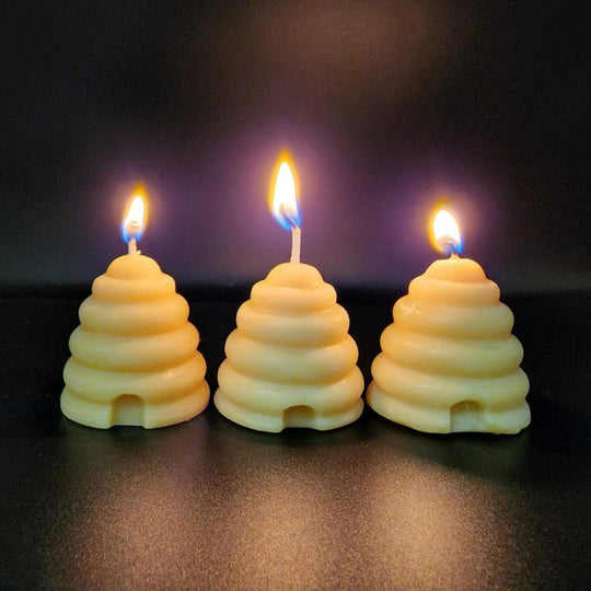 Three Beehive-Shaped Candles 