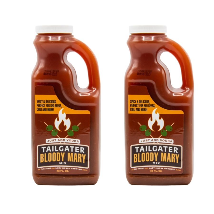 Two bottles of Spicy Tailgater Cocktail Mix