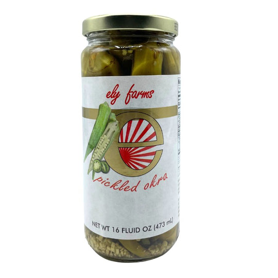 A jar of pickled okra