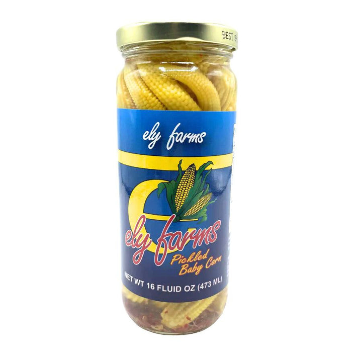 A jar of pickled corn 