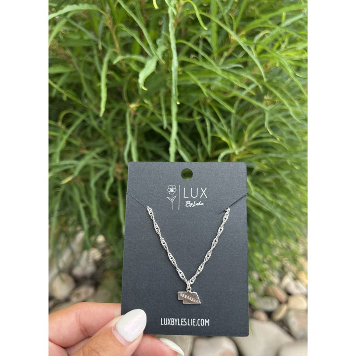 Nebraska Necklace | Silver Filled | Multiple Chain Options | Cute & Simple Nebraska Necklace | Trendy Style | Pairs Perfect With Any Outfit