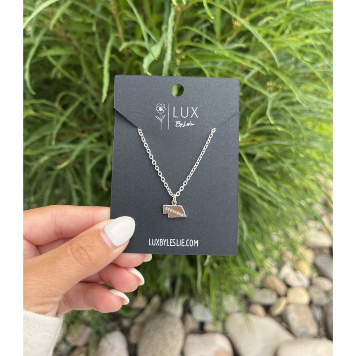 Nebraska Necklace | Silver Filled | Multiple Chain Options | Cute & Simple Nebraska Necklace | Trendy Style | Pairs Perfect With Any Outfit