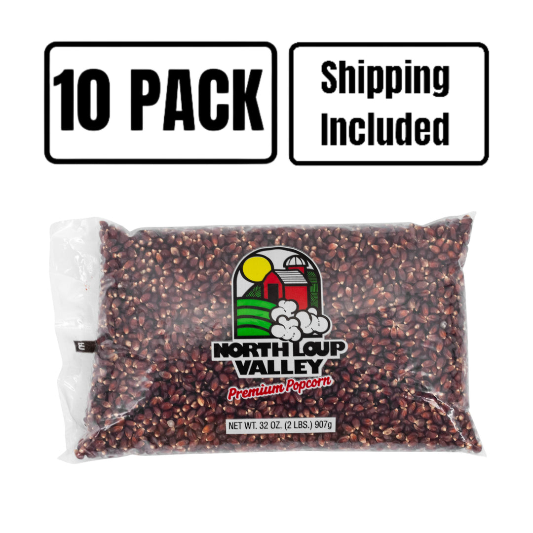 10 Pack Shipping Included Red Un-Popped Popcorn 