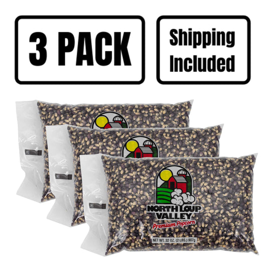Blue Un-popped Popcorn Kernels | 2 lb | 3 Pack | Non-GMO | Shipping Included | Popcorn County USA | North Loup Valley