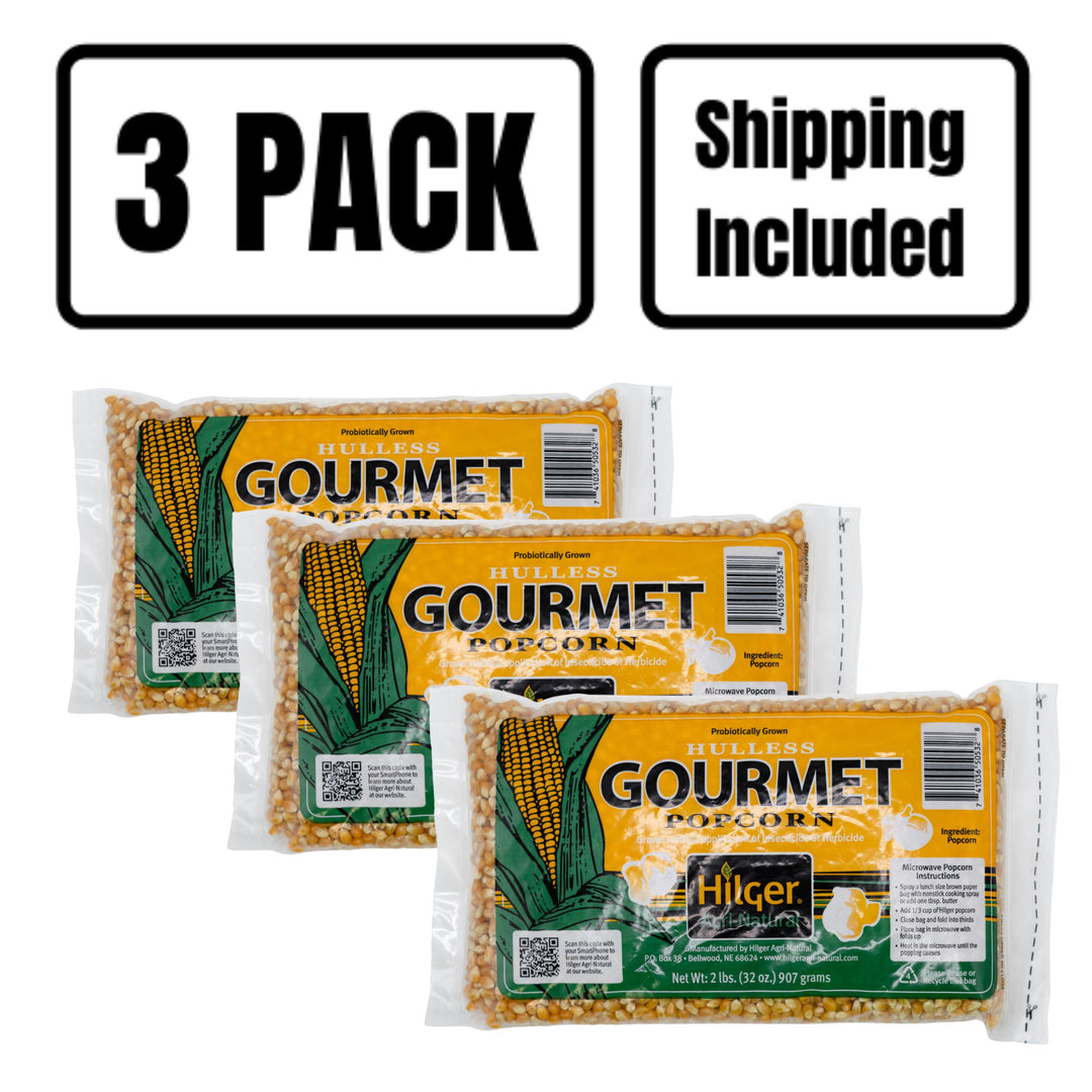 3 Pack Shipping Included 2lb. Hilger Gourmet Popcorn 