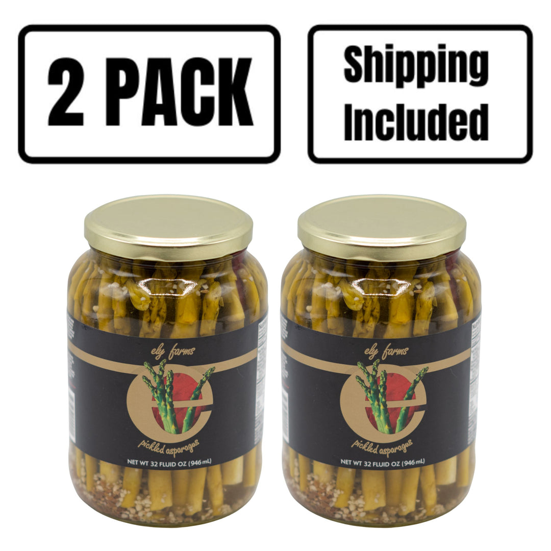 2 Pack Shipping Included 32 oz. Jars of Pickled Asparagus Spears