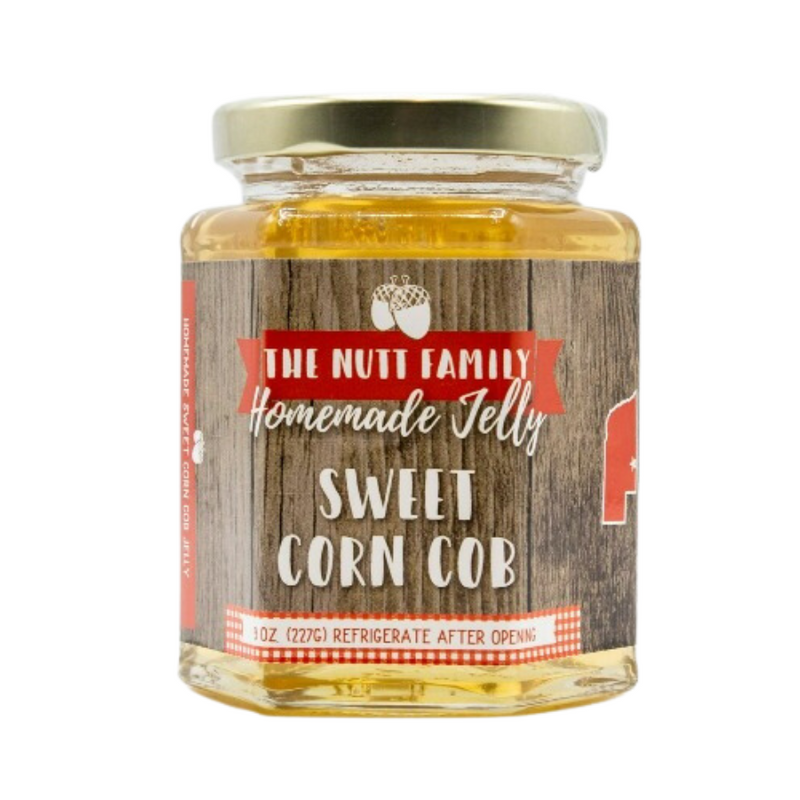 Sweet Corn Cob Jelly | 9 oz. Jar | Fresh Jelly Spread | Made with Local Produce | Buttery Sweet Corn With Hint of Honey Flavor | Great on Toast, Cornbread, and More | Nebraska Made Jelly | Hand Stirred