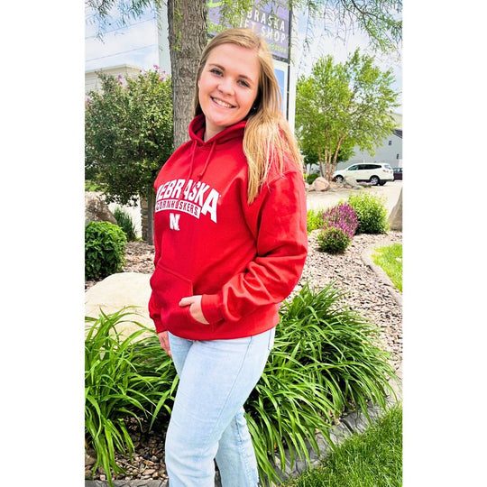 Nebraska Cornhusker Hoodie | Red | Soft Heavy Blend Material | GBR Apparel | Licensed University Of Nebraska at Lincoln Sports Apparel | Multiple Sizes