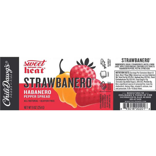 Strawbanero Pepper Spread | Pack of 2 | 9 oz | Gluten Free | Chili Dawg's Foods of Fire