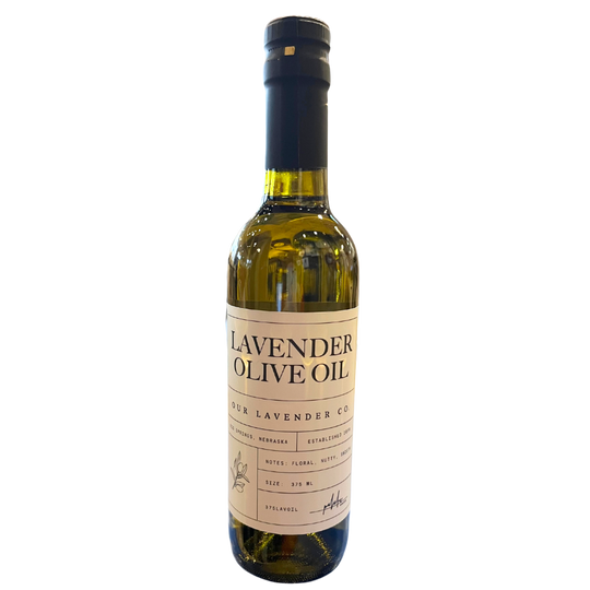 Lavender Olive Oil | 12.7 oz. | Floral, Nutty, and Smooth Flavor | Used For Cooking Or Pair It With Balsamic Vinegar As a Dip | All Natura Lavender | Made in Nebraska