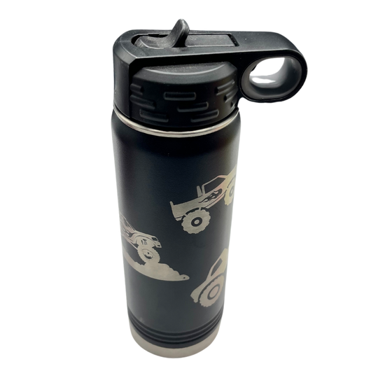 20 oz. Stainless Steel Water Bottle | Monster Truck Design | Black | Boy Gifts | Truck Lover | Made in Alda, NE | RCK Creations & More